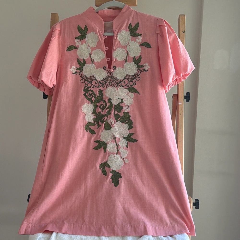 Mestiza New York - Elliana Floral Embroidered Mandarin Collar Button - Size L - Picture 2 of 6